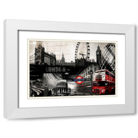 London White Modern Wood Framed Art Print with Double Matting by GraphINC