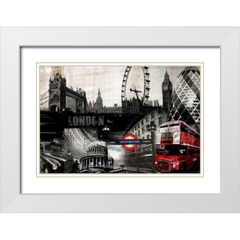 London White Modern Wood Framed Art Print with Double Matting by GraphINC
