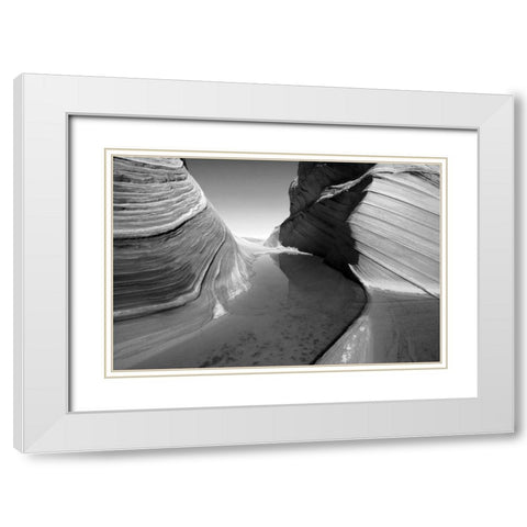 Sandstone Formation White Modern Wood Framed Art Print with Double Matting by PhotoINC Studio