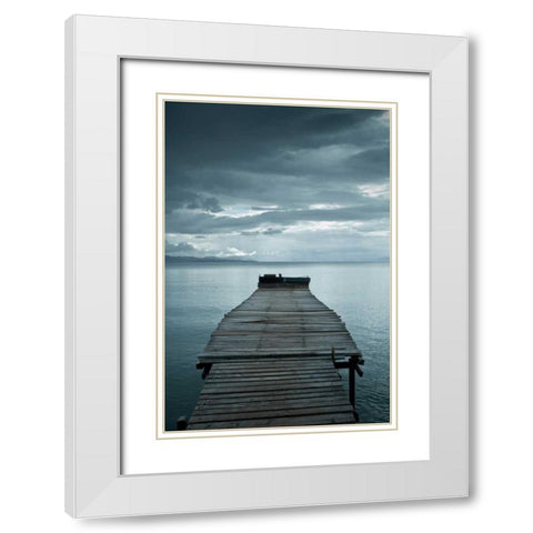 Dock 1 White Modern Wood Framed Art Print with Double Matting by PhotoINC Studio