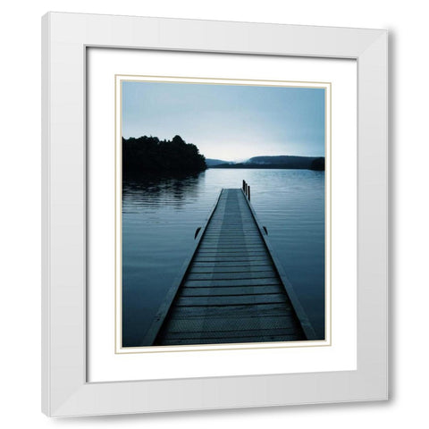 Dock 3 White Modern Wood Framed Art Print with Double Matting by PhotoINC Studio