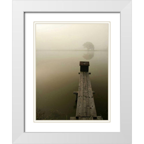 Dock 4 White Modern Wood Framed Art Print with Double Matting by PhotoINC Studio
