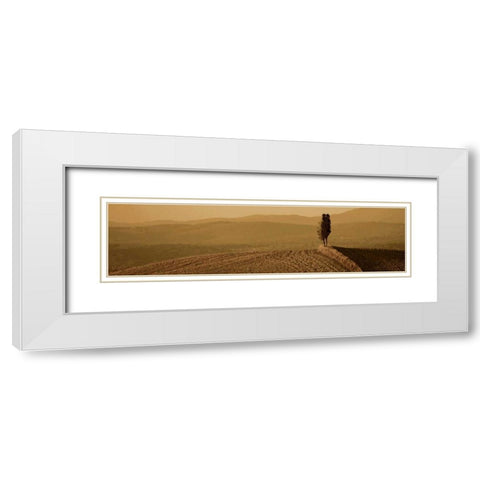 Toscana Landscape White Modern Wood Framed Art Print with Double Matting by PhotoINC Studio