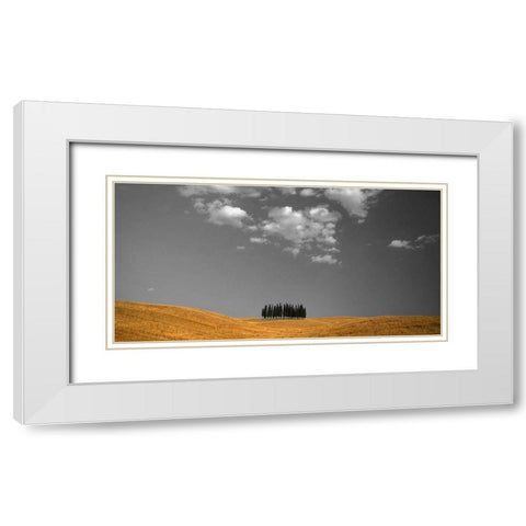 Toscana Landscape White Modern Wood Framed Art Print with Double Matting by PhotoINC Studio