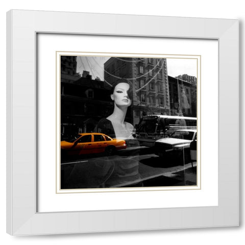 Urban Reflection White Modern Wood Framed Art Print with Double Matting by PhotoINC Studio