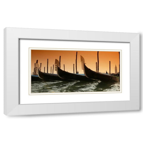 Gondola White Modern Wood Framed Art Print with Double Matting by PhotoINC Studio