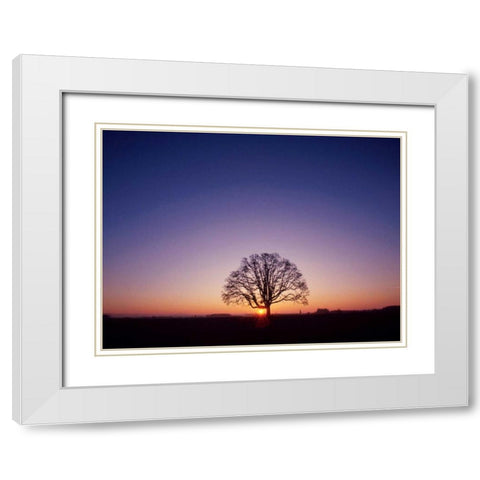 Sundown White Modern Wood Framed Art Print with Double Matting by PhotoINC Studio