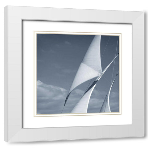 Sails White Modern Wood Framed Art Print with Double Matting by PhotoINC Studio