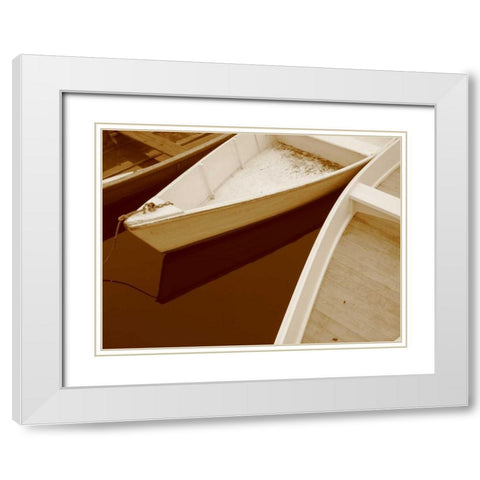 Boats White Modern Wood Framed Art Print with Double Matting by PhotoINC Studio