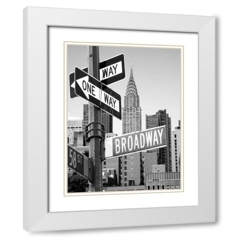 Broadway White Modern Wood Framed Art Print with Double Matting by PhotoINC Studio