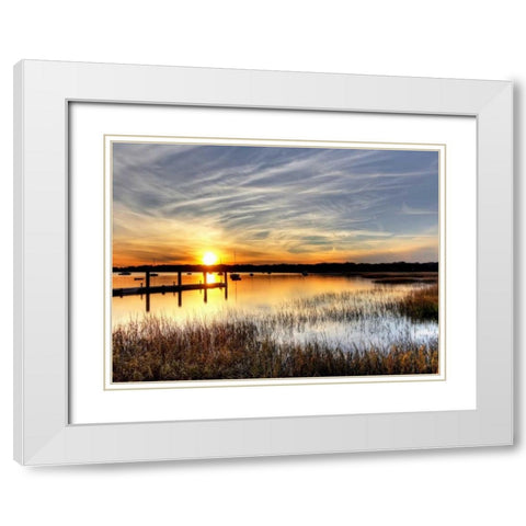 The Fjord White Modern Wood Framed Art Print with Double Matting by PhotoINC Studio