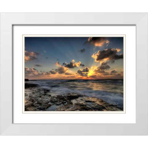 Beach White Modern Wood Framed Art Print with Double Matting by PhotoINC Studio