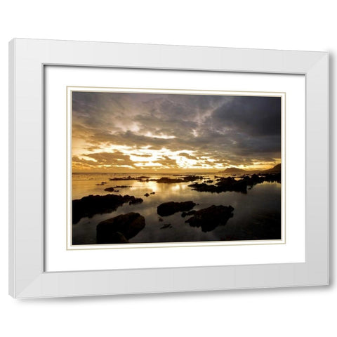 Beach White Modern Wood Framed Art Print with Double Matting by PhotoINC Studio