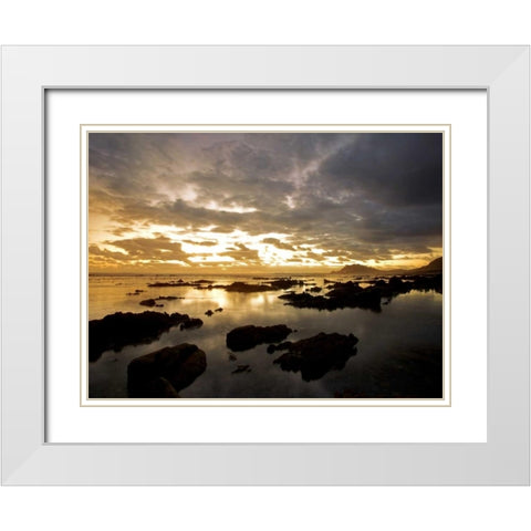 Beach White Modern Wood Framed Art Print with Double Matting by PhotoINC Studio