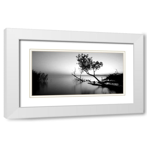 Great Lake White Modern Wood Framed Art Print with Double Matting by PhotoINC Studio