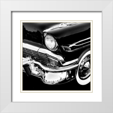 Vintage Car White Modern Wood Framed Art Print with Double Matting by PhotoINC Studio