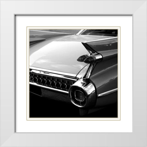 Vintage Car White Modern Wood Framed Art Print with Double Matting by PhotoINC Studio