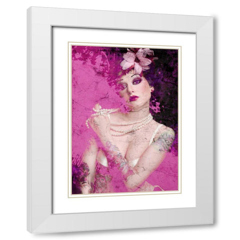 Iaâ‚¬â„¢m Pink White Modern Wood Framed Art Print with Double Matting by GraphINC