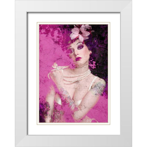Iaâ‚¬â„¢m Pink White Modern Wood Framed Art Print with Double Matting by GraphINC
