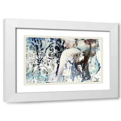 Mystery Girl White Modern Wood Framed Art Print with Double Matting by GraphINC