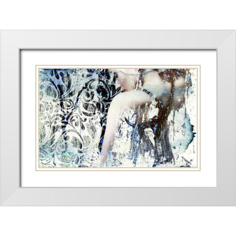 Mystery Girl White Modern Wood Framed Art Print with Double Matting by GraphINC