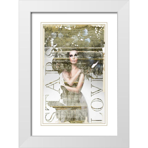 Star Lovers White Modern Wood Framed Art Print with Double Matting by GraphINC