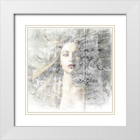 Blown Away White Modern Wood Framed Art Print with Double Matting by GraphINC
