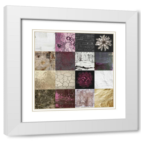 Tiles Decor Purple Notes White Modern Wood Framed Art Print with Double Matting by GraphINC