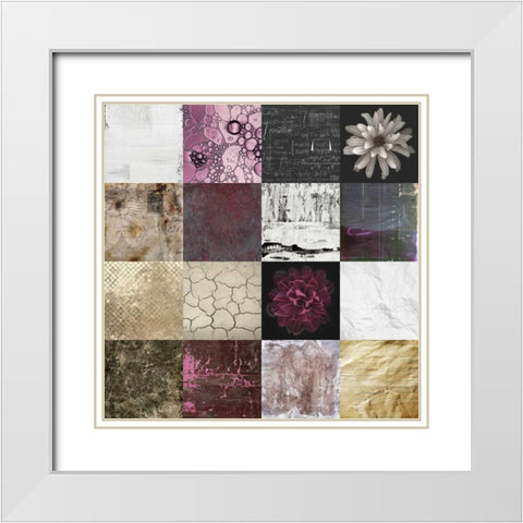 Tiles Decor Purple Notes White Modern Wood Framed Art Print with Double Matting by GraphINC