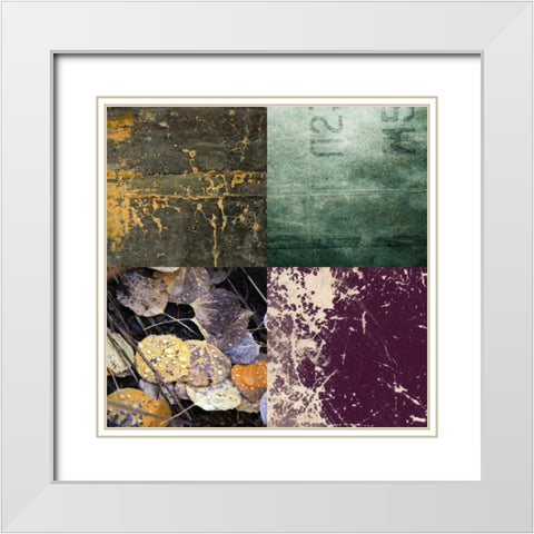 Tiles Decor Green Notes White Modern Wood Framed Art Print with Double Matting by GraphINC