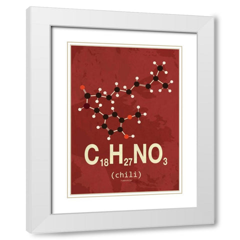 Molecule Chili White Modern Wood Framed Art Print with Double Matting by TypeLike