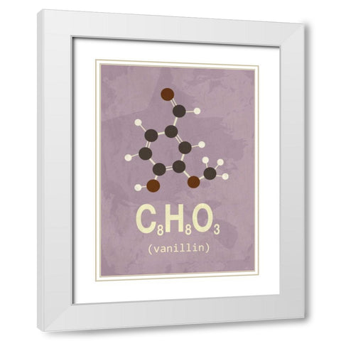 Molecule Vanilin White Modern Wood Framed Art Print with Double Matting by TypeLike