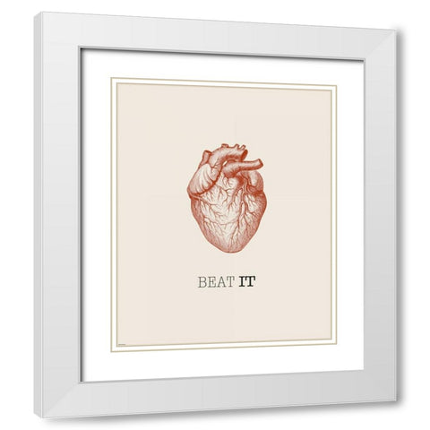 Beat It White Modern Wood Framed Art Print with Double Matting by GraphINC