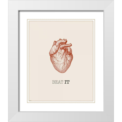 Beat It White Modern Wood Framed Art Print with Double Matting by GraphINC