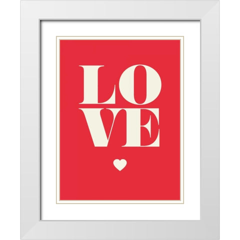 Love White Modern Wood Framed Art Print with Double Matting by GraphINC