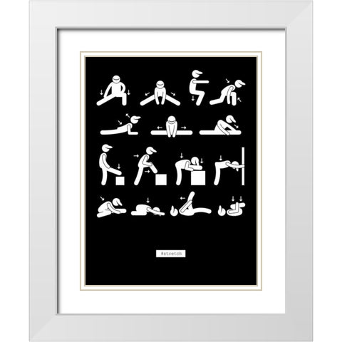 Workout White Modern Wood Framed Art Print with Double Matting by GraphINC