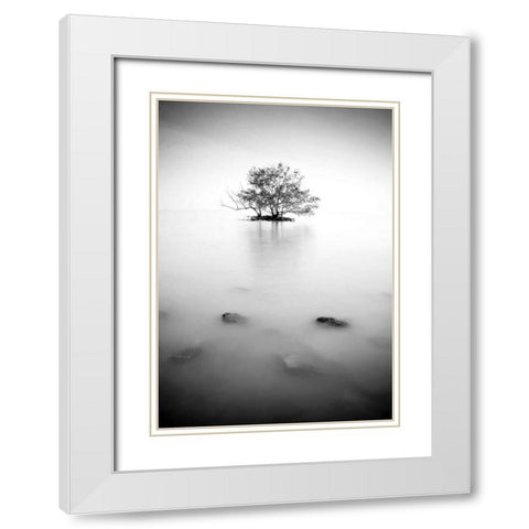 In the mist White Modern Wood Framed Art Print with Double Matting by PhotoINC Studio