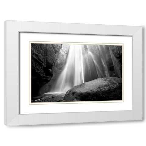 Waterfall White Modern Wood Framed Art Print with Double Matting by PhotoINC Studio