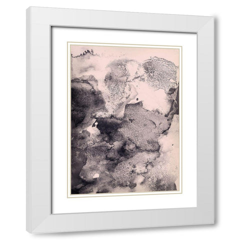 Dusty Rose White Modern Wood Framed Art Print with Double Matting by Incado