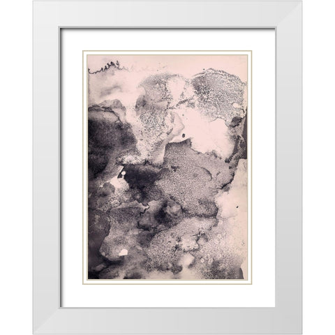 Dusty Rose White Modern Wood Framed Art Print with Double Matting by Incado