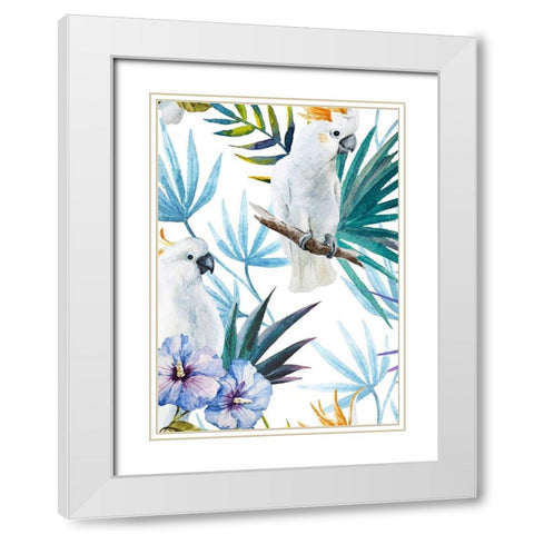 Cockatoo White Modern Wood Framed Art Print with Double Matting by Incado