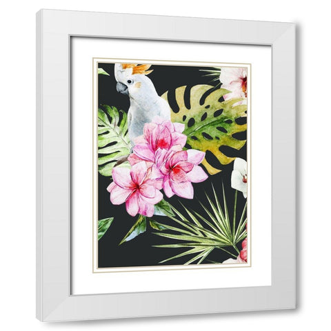 Cockatoo Dark White Modern Wood Framed Art Print with Double Matting by Incado