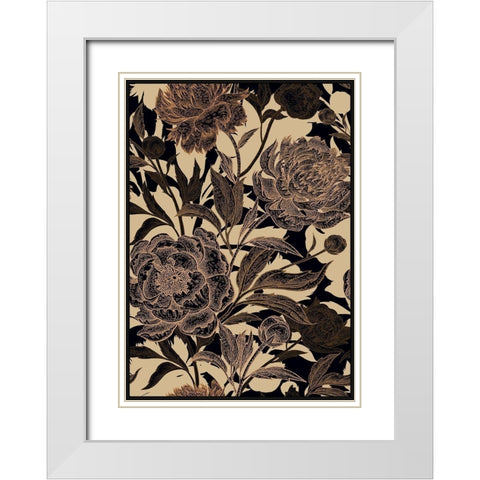 Golden Rose II White Modern Wood Framed Art Print with Double Matting by Incado