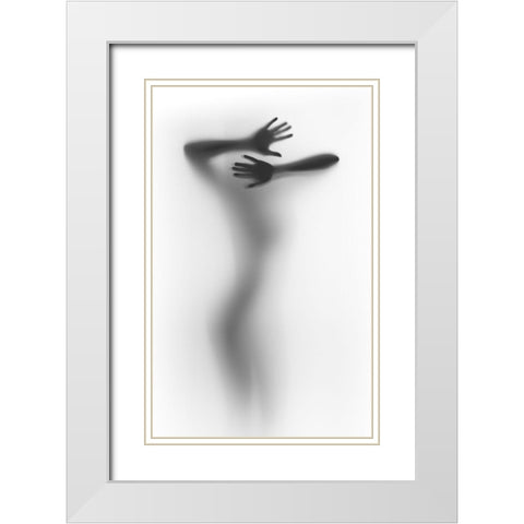 It Hurts White Modern Wood Framed Art Print with Double Matting by Incado