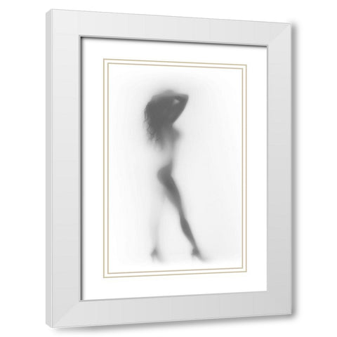 Fashion White Modern Wood Framed Art Print with Double Matting by Incado