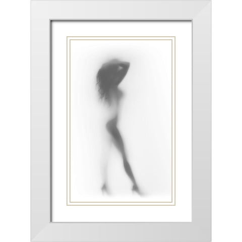 Fashion White Modern Wood Framed Art Print with Double Matting by Incado