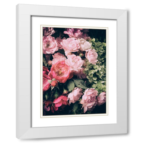 Floral 28 White Modern Wood Framed Art Print with Double Matting by Incado