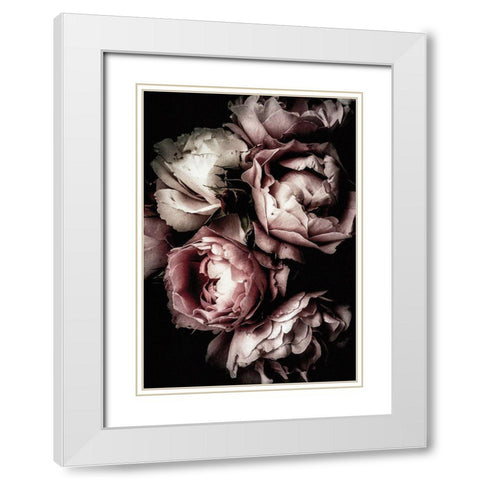 Floral 30 White Modern Wood Framed Art Print with Double Matting by Incado