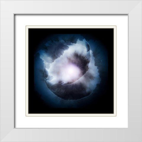 Water Color Drop White Modern Wood Framed Art Print with Double Matting by Incado