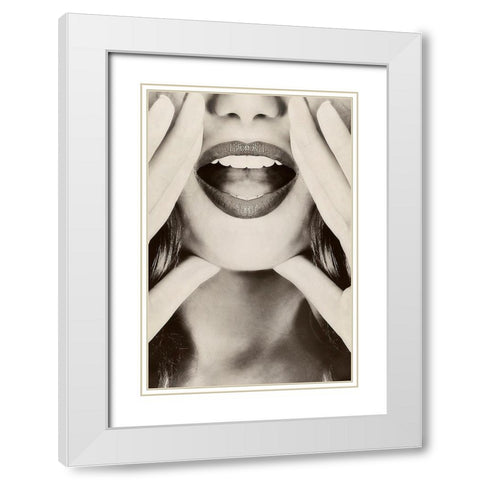 Hey! White Modern Wood Framed Art Print with Double Matting by Incado
